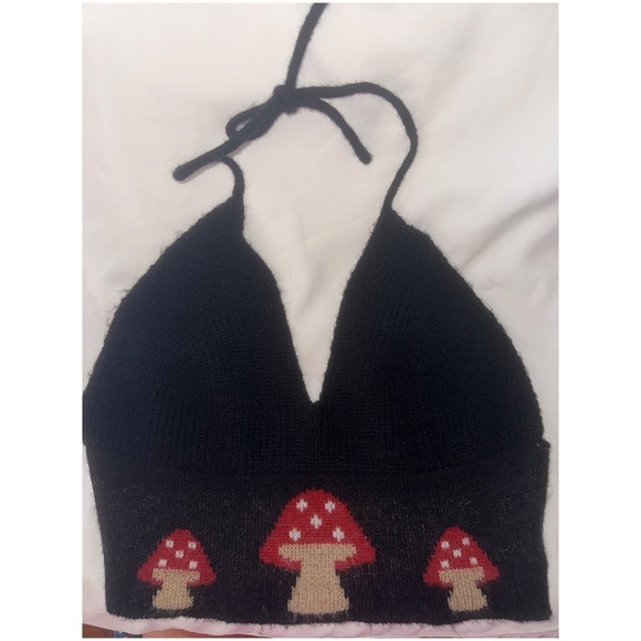 ROMWE - Women’s Mushroom Backless Knit Halter Top Size Small - Picture 5 of 10